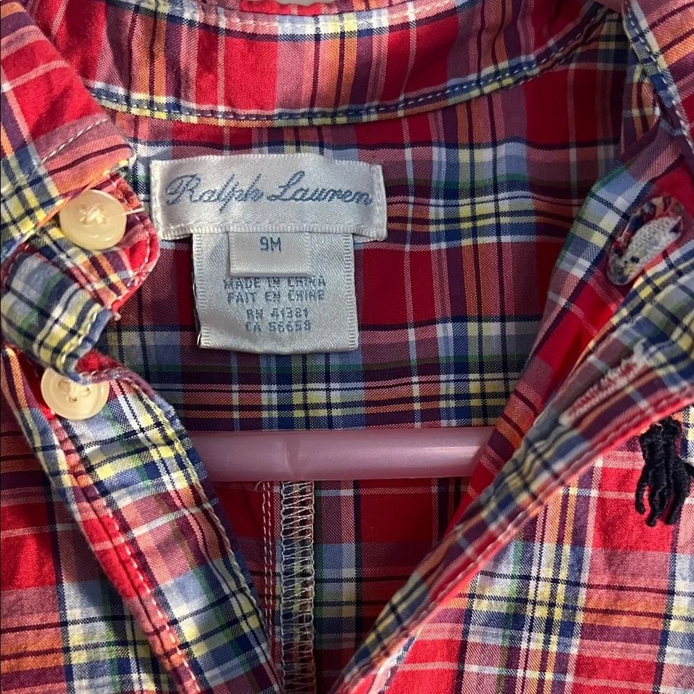 Ralph Lauren Red Plaid Kids One Piece